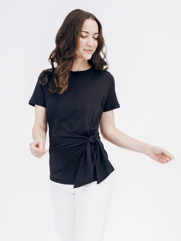 Mademoiselle YéYé Shirt mit Knotendetail aus Bio-Baumwolle Fabrik Onlineshop
