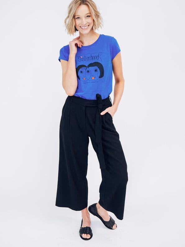 Mademoiselle YéYé Bundfaltenhose mit verkürztem Bein und Bindeband Sonderangebot