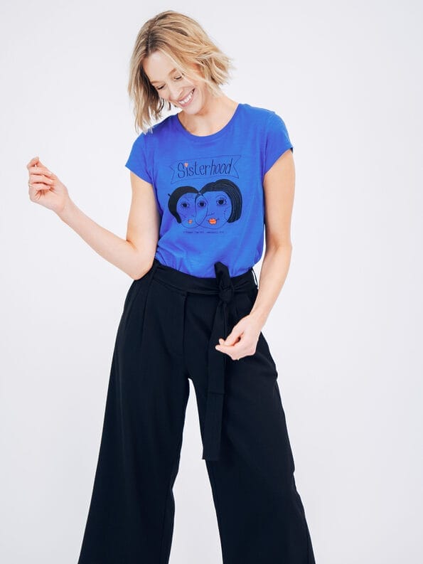 Mademoiselle YéYé Bundfaltenhose mit verkürztem Bein und Bindeband Sonderangebot