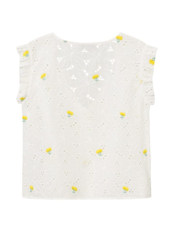 Mademoiselle YéYé Broderie Anglaise Top mit Stickerei aus Baumwolle Günstig kaufen