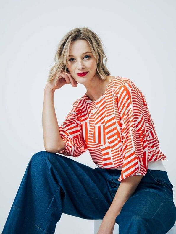 Mademoiselle YéYé Top mit weiten verkürzten Ärmeln aus EcoVero by Lenzing Preisnachlass