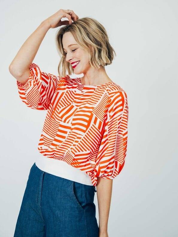 Mademoiselle YéYé Top mit weiten verkürzten Ärmeln aus EcoVero by Lenzing Preisnachlass