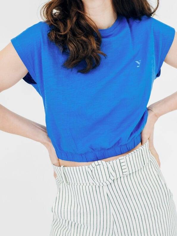 Mademoiselle YéYé Crop Top mit Stick aus Bio-Baumwolle Cyber Monday