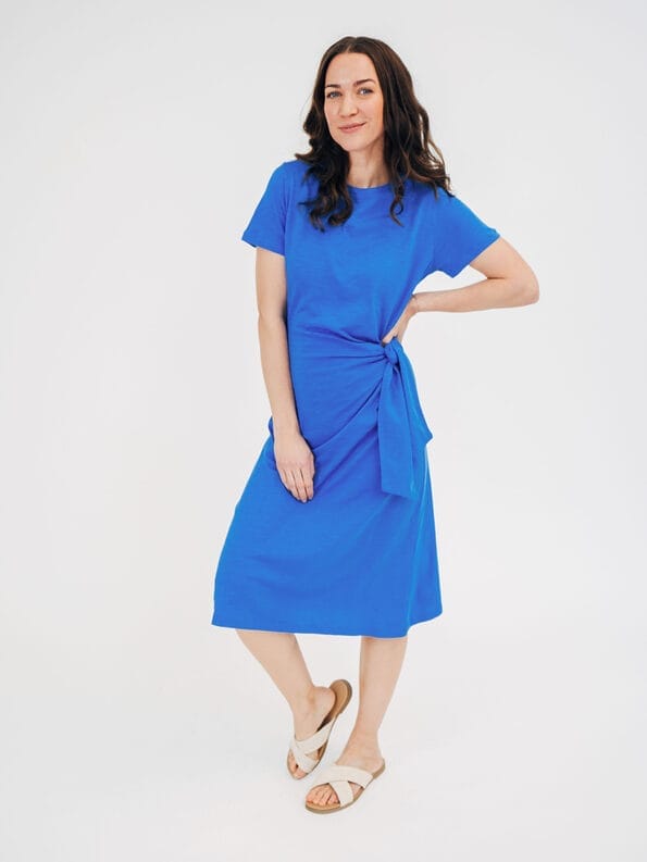 Mademoiselle YéYé Shirtkleid mit Knotendetail aus Bio-Baumwolle Weihnachtsangebot