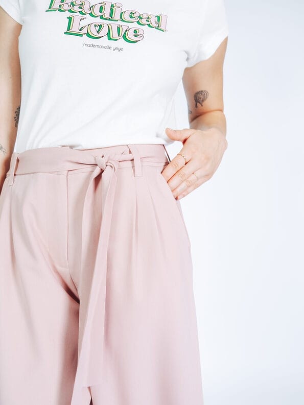 Mademoiselle YéYé Bundfaltenhose mit verkürztem Bein und Bindeband Lagerräumung