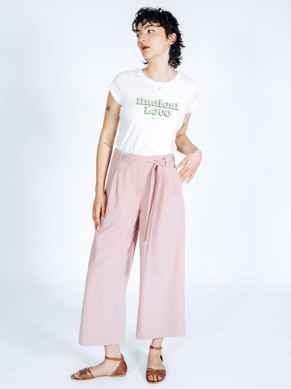 Mademoiselle YéYé Bundfaltenhose mit verkürztem Bein und Bindeband Lagerräumung