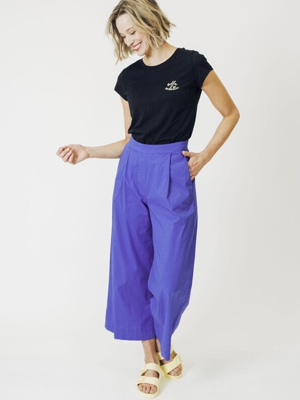 Mademoiselle YéYé Bundfaltenhose mit verkürztem Bein und Bindeband Neueste Mode
