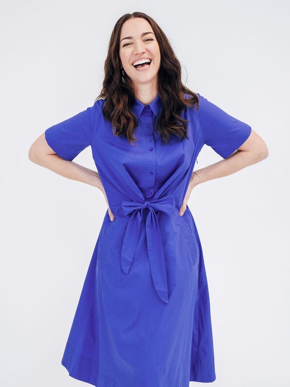 Mademoiselle YéYé Hemdblusenkleid mit Knotendetail aus Bio-Baumwolle Zeitlich begrenztes Angebot
