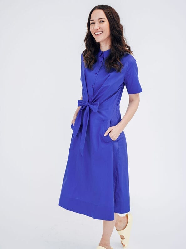 Mademoiselle YéYé Hemdblusenkleid mit Knotendetail aus Bio-Baumwolle Zeitlich begrenztes Angebot