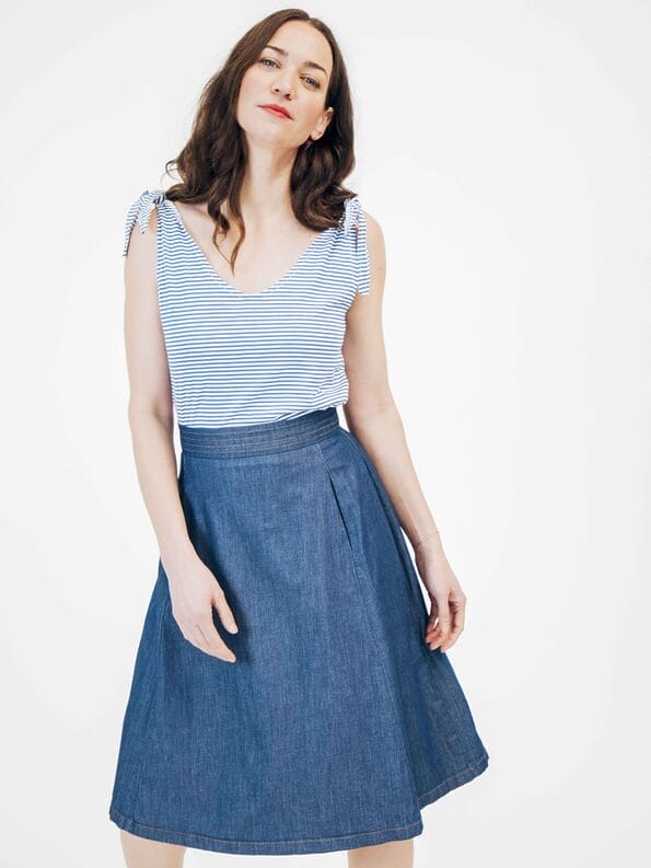 Mademoiselle YéYé Schwingender Jeansrock aus Bio-Baumwolle Wochenangebot