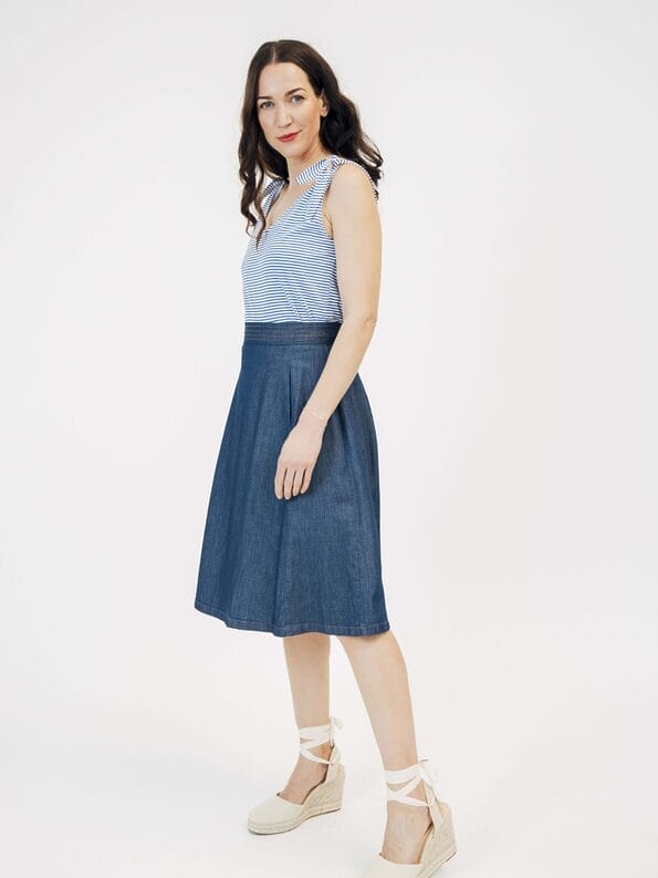 Mademoiselle YéYé Schwingender Jeansrock aus Bio-Baumwolle Wochenangebot