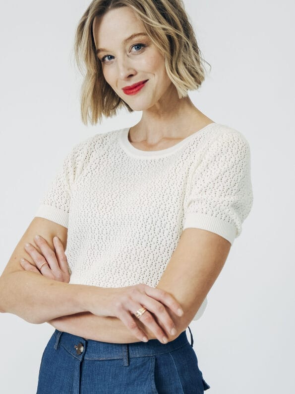 Mademoiselle YéYé Ajour Stricktop aus Bio-Baumwolle Letzte 3 Tage