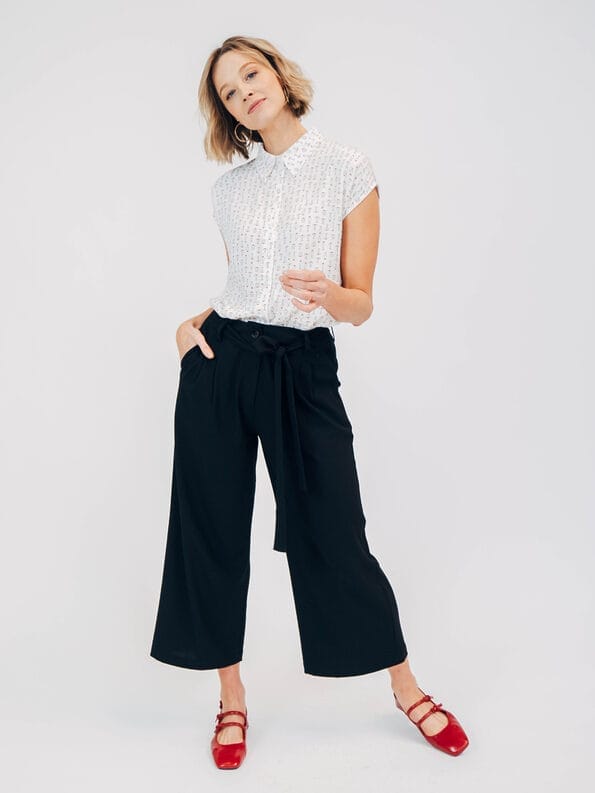 Mademoiselle YéYé Hemdbluse mit kurzen Ärmeln aus EcoVero by Lenzing Zeitbegrenzte Promotion