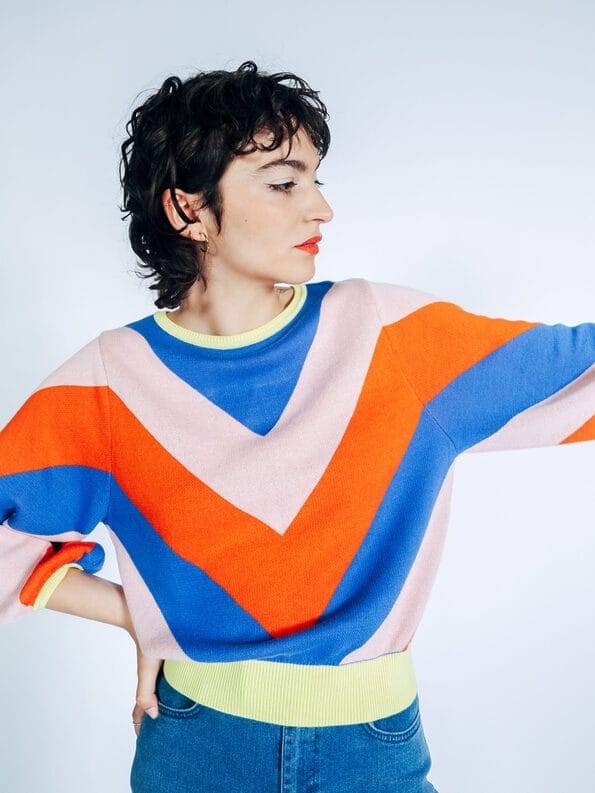 Mademoiselle YéYé Strickpullover mit Ballonärmeln aus Bio-Baumwolle Discount Store für neue Produkte