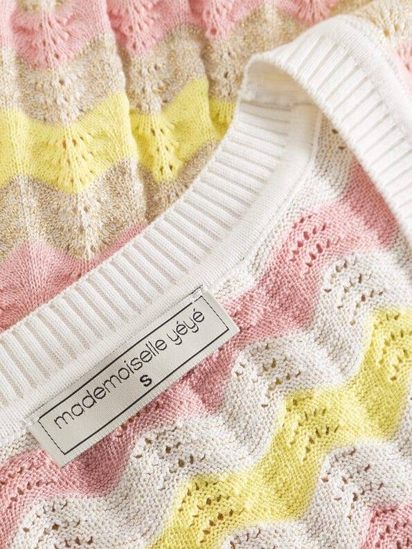 Mademoiselle YéYé Ajour Stricktop aus Bio-Baumwolle mit Lurex Super Rabatt