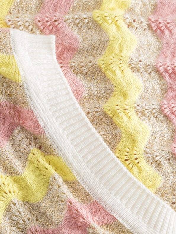 Mademoiselle YéYé Ajour Stricktop aus Bio-Baumwolle mit Lurex Super Rabatt