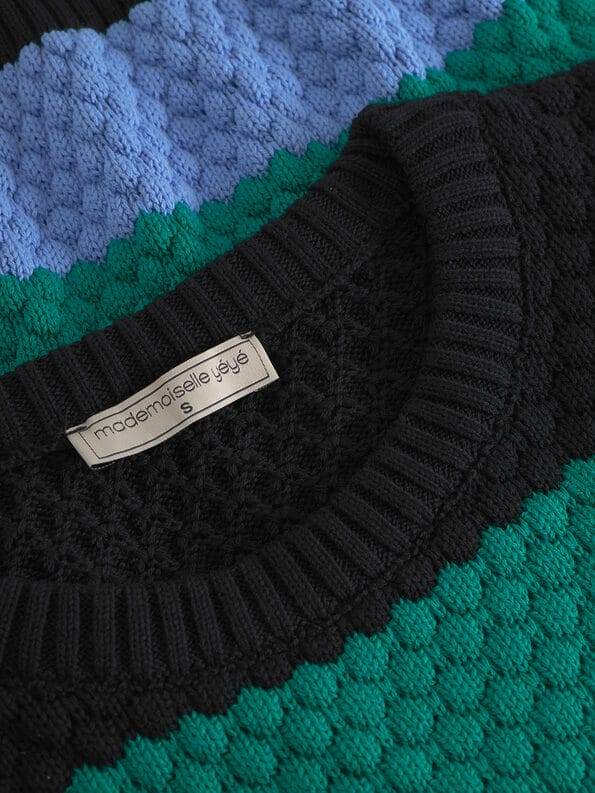 Mademoiselle YéYé Strick Pullover mit Bubble-Muster aus Bio-Baumwolle Günstig kaufen