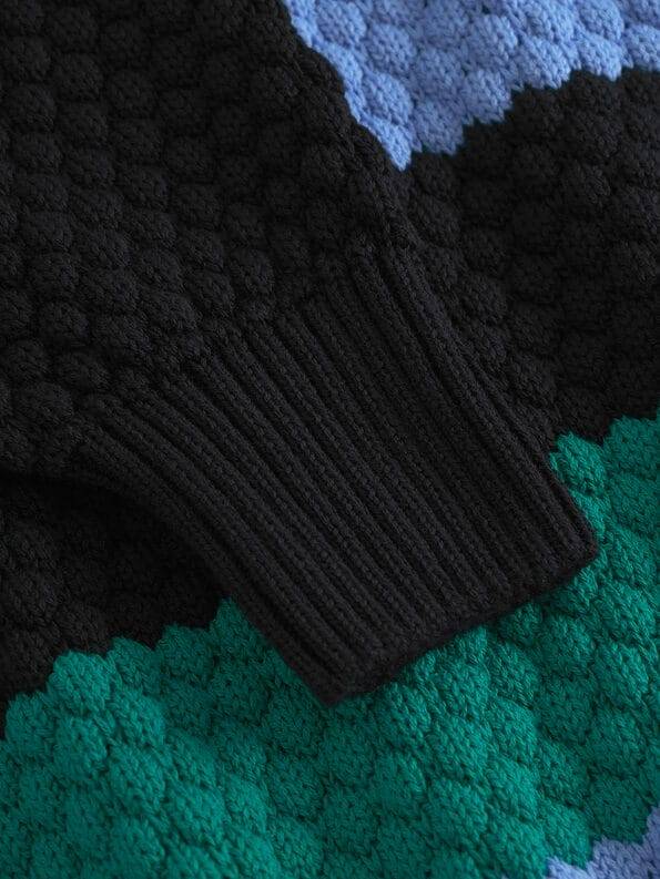 Mademoiselle YéYé Strick Pullover mit Bubble-Muster aus Bio-Baumwolle Günstig kaufen