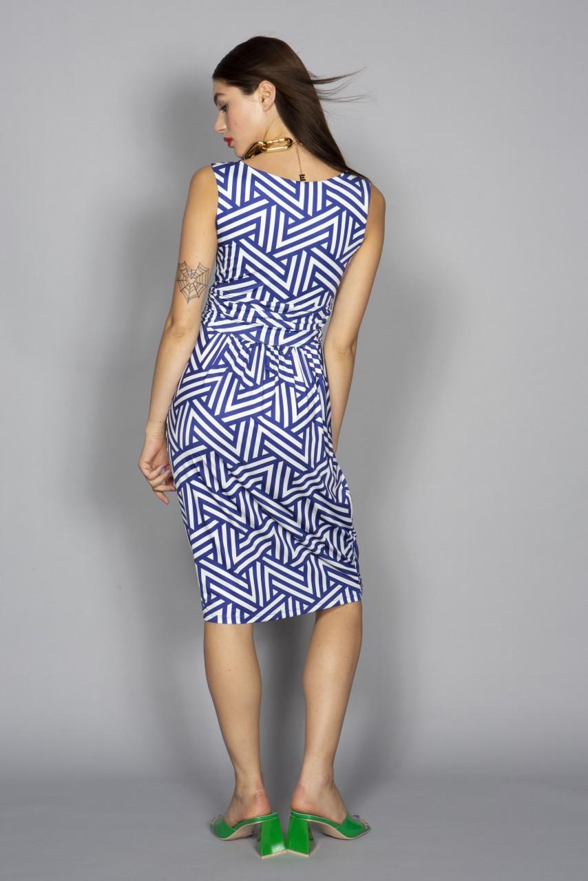 Marivie Focused and unimpressed stripes blue Dress Neueste Stile