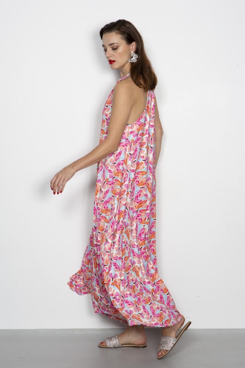 Marivie Holiday butterflies sky blue Dress Sonderangebot der Fabrik