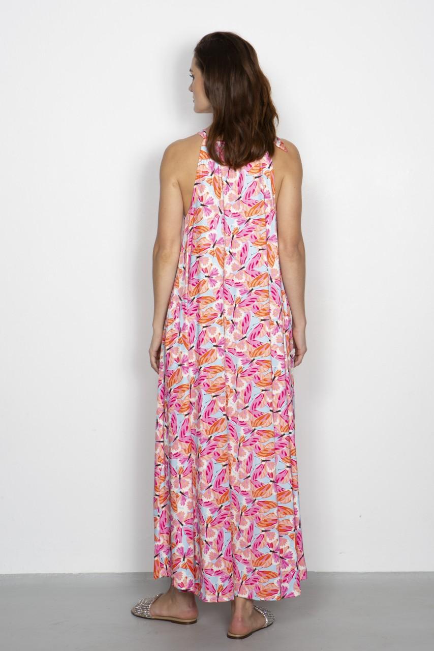 Marivie Holiday butterflies sky blue Dress Sonderangebot der Fabrik