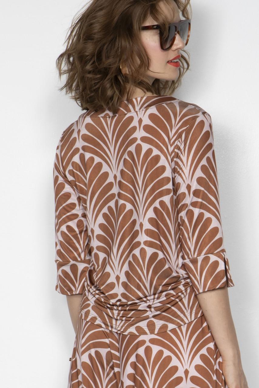 Marivie Top - Honey art deco brown Top 2025