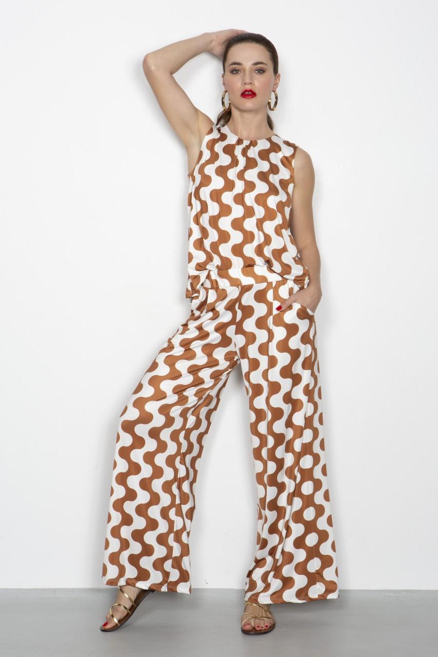 Marivie Easy going waves creme/brown Hose Exklusive Angebote