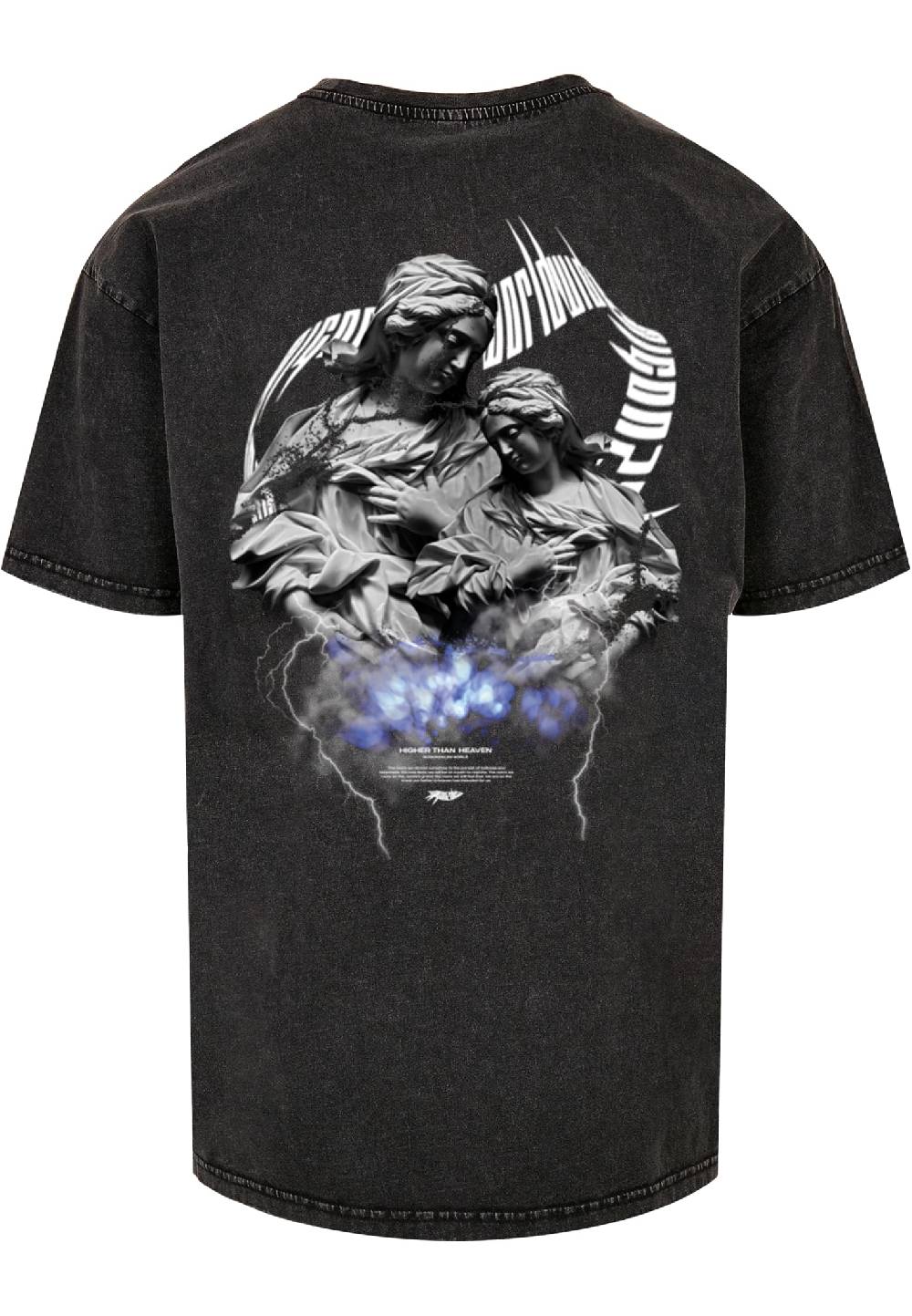 MJ Gonzales HIGHER THAN HEAVEN V.2 Acid Washed Heavy Oversize Tee Exklusive Angebote
