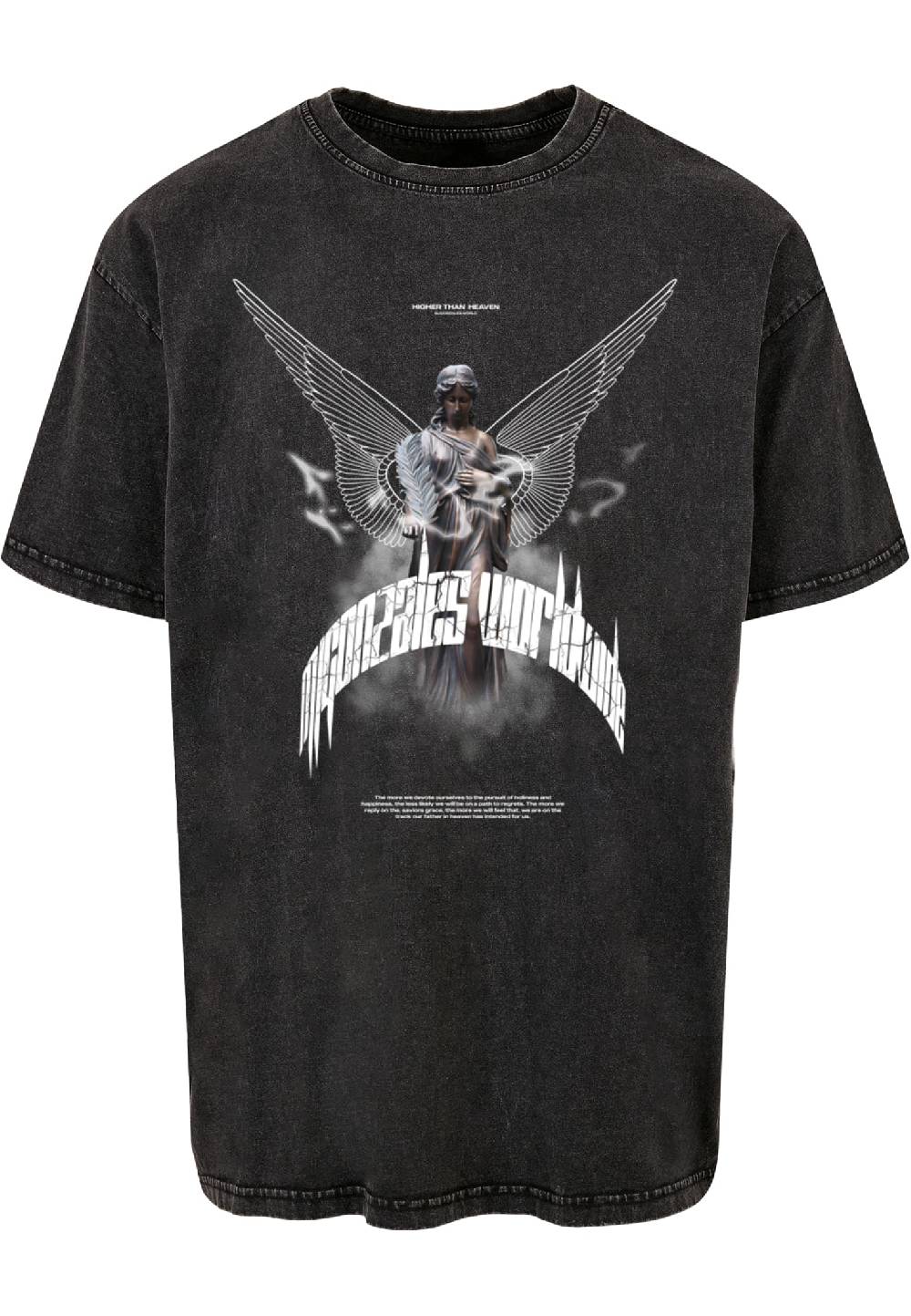 MJ Gonzales HIGHER THAN HEAVEN V.1 Acid Washed Heavy Oversize Tee Blitzangebot