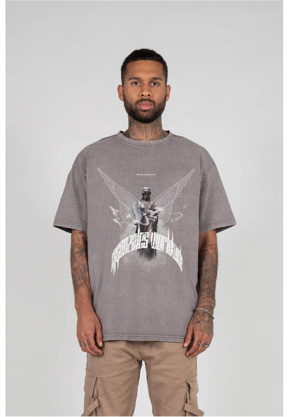 MJ Gonzales HIGHER THAN HEAVEN V.1 Acid Washed Heavy Oversize Tee Blitzangebot
