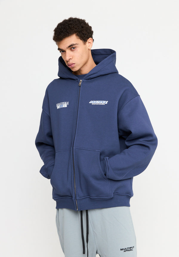 Multiply Spparel Oversize Zip Hoodie BROKEN HOMES Night Shadow Bis zu 50% Rabatt