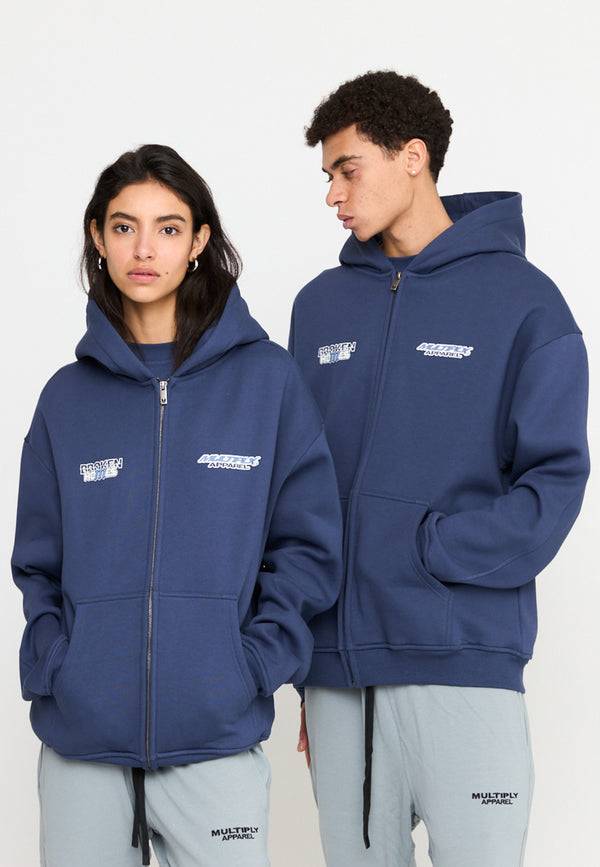 Multiply Spparel Oversize Zip Hoodie BROKEN HOMES Night Shadow Bis zu 50% Rabatt