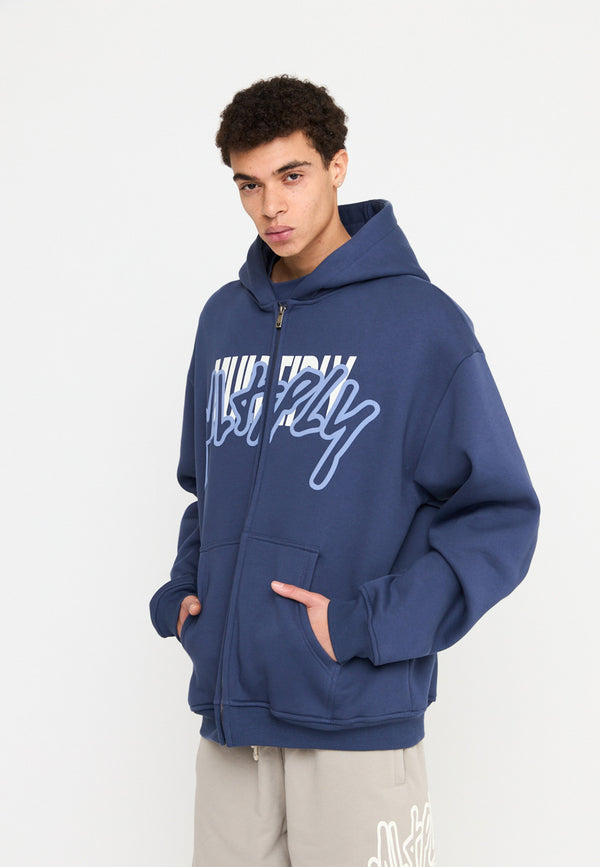Multiply Spparel Oversize Zip Hoodie STRESS Night Shadow Bis zu 60% Rabatt