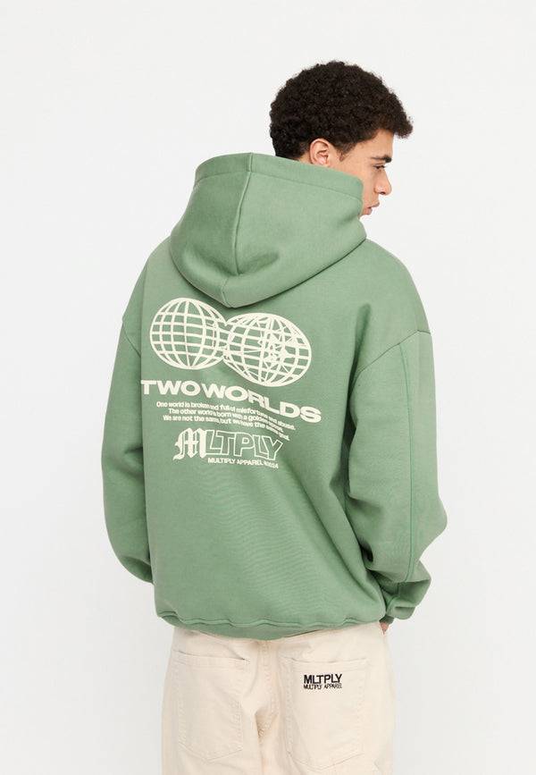 Multiply Spparel Oversize Zip Hoodie TWO WORLDS Hedge Green Riesige Rabatte