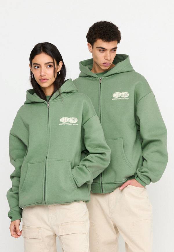 Multiply Spparel Oversize Zip Hoodie TWO WORLDS Hedge Green Riesige Rabatte