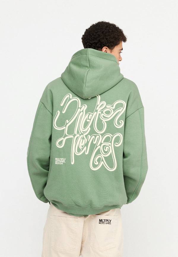 Multiply Spparel Oversize Zip Hoodie CONFLICT Hedge Green 50% Rabatt mit kostenlosem Versand