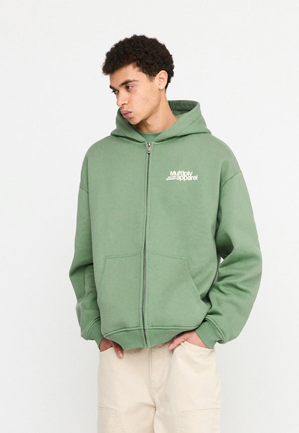 Multiply Spparel Oversize Zip Hoodie CONFLICT Hedge Green 50% Rabatt mit kostenlosem Versand