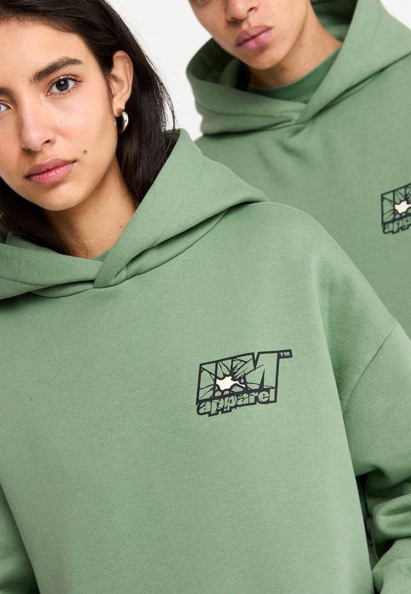 Multiply Spparel Oversize Hoodie INSECURITY Hedge Green Clearance-Verkauf