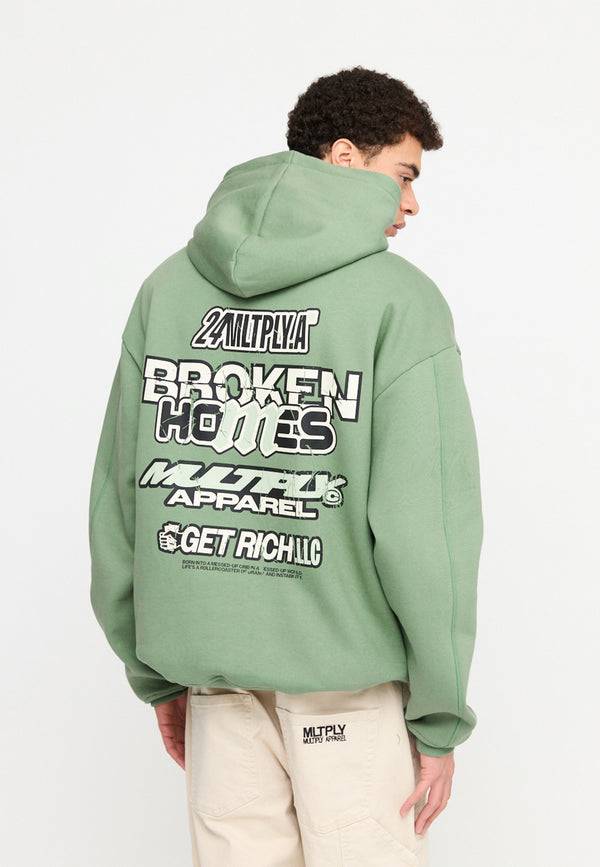 Multiply Spparel Oversize Hoodie TRAUMA Hedge Green Kostenloser Versand international