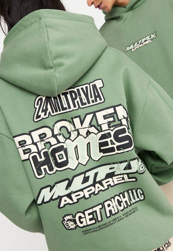 Multiply Spparel Oversize Hoodie TRAUMA Hedge Green Kostenloser Versand international