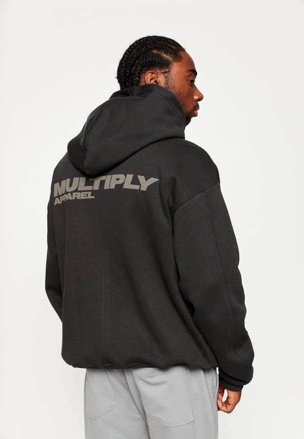 Multiply Spparel Oversize Zip Hoodie BASIQUE Black Soda im Angebot