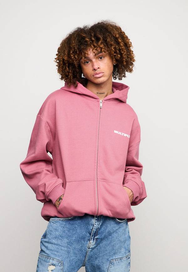 Multiply Spparel Oversize Zip Hoodie MULTIPLY Rose Wine Sonderangebot