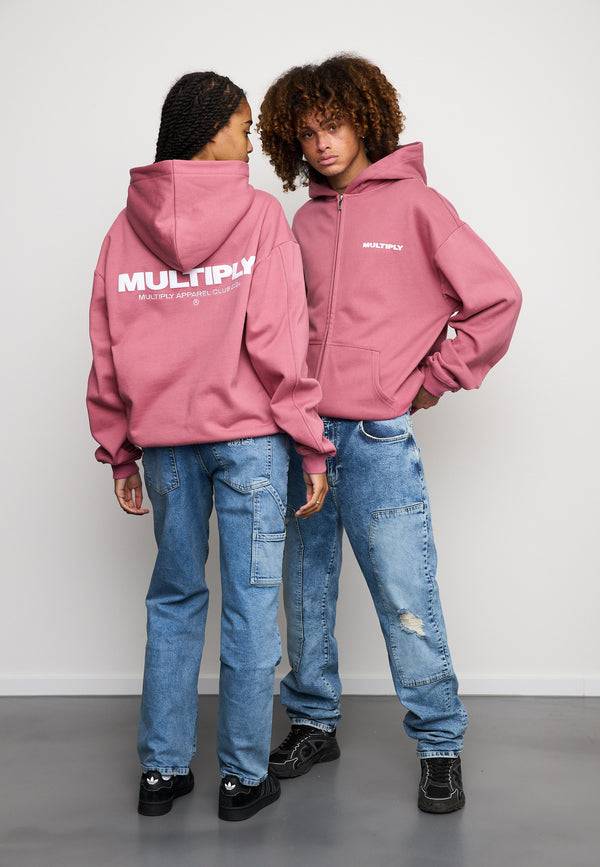 Multiply Spparel Oversize Zip Hoodie MULTIPLY Rose Wine Sonderangebot