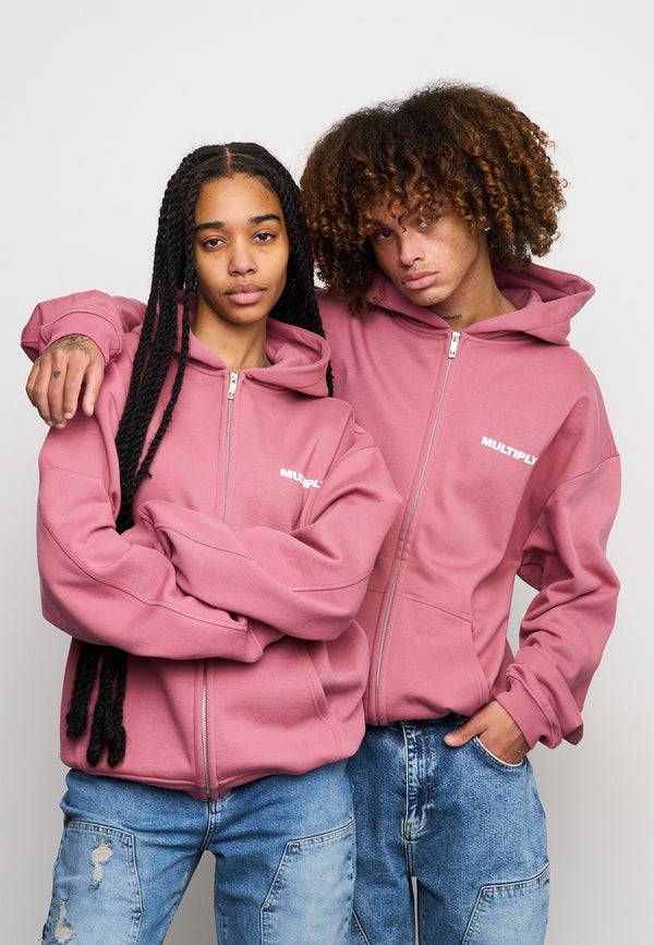 Multiply Spparel Oversize Zip Hoodie MULTIPLY Rose Wine Sonderangebot