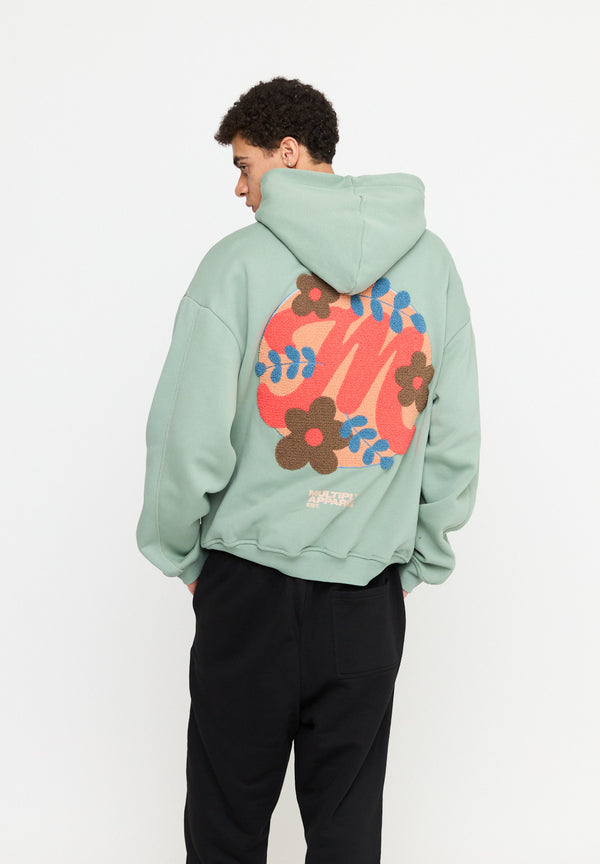 Multiply Spparel Oversize Hoodie M FLORAL Liiy Pad Soda Washed Versandkostenfrei