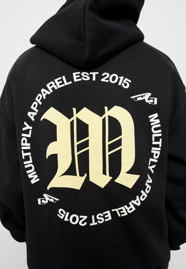 Multiply Spparel Oversize Hoodie M CIRCLE Black Soda Washed Großer Ausverkauf