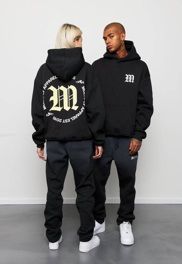 Multiply Spparel Oversize Hoodie M CIRCLE Black Soda Washed Großer Ausverkauf