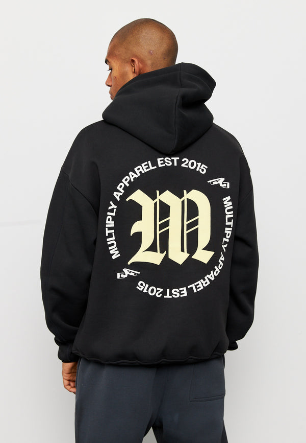 Multiply Spparel Oversize Hoodie M CIRCLE Black Soda Washed Großer Ausverkauf