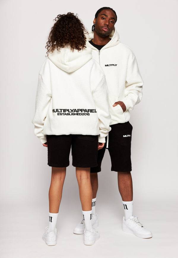 Multiply Spparel Oversize Zip Hoodie BRUSHED Off White Flash Sale