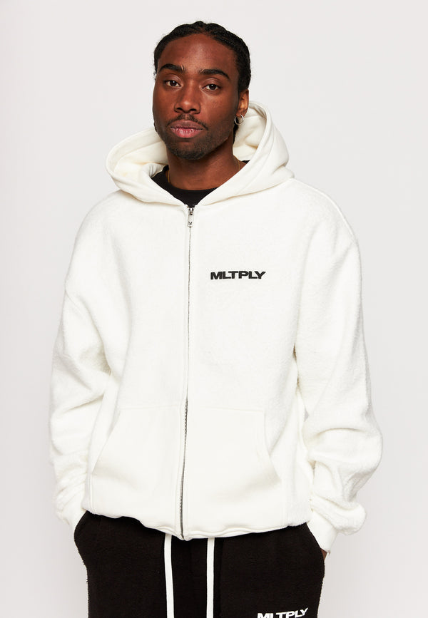 Multiply Spparel Oversize Zip Hoodie BRUSHED Off White Flash Sale
